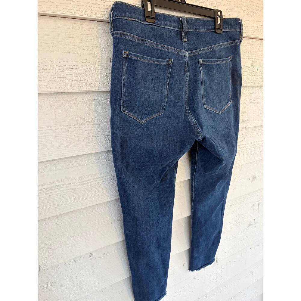 Banana Republic Mid Rise Skinny Jeans Dark Wash Raw Hem Women’s 31x27 - Picture 6 of 6